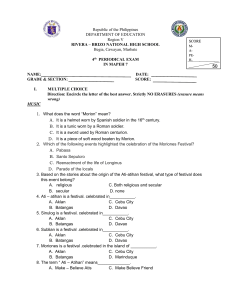 MAPEH 7 Exam: Philippine Festivals & Health