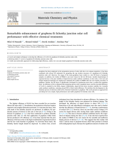 Graphene/Si Solar Cell Enhancement via Chemical Treatments