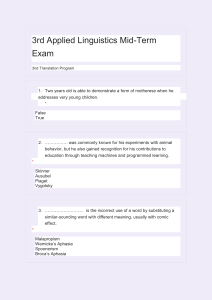 Applied Linguistics Mid-Term Exam: Translation Program