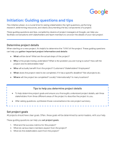 Project Initiation Guide: Questions & Tips for Success