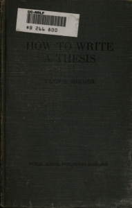 How to Write a Thesis: A Practical Guide