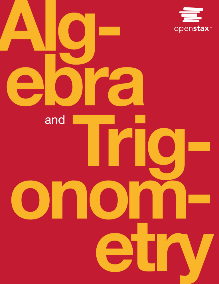 Algebra And Trigonometry Textbook Algebra and trigonometry textbook