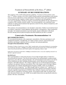 Osteoarthritis Knee Treatment: AAOS Guideline Summary