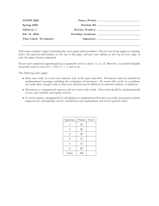 MATH 2263 Midterm 1 - Spring 2022