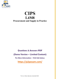 CIPS L4M8 Procurement & Supply: Questions & Answers PDF
