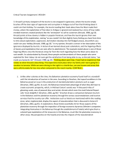 Critical Tourism: Kincaid & Neocolonialism in the Bahamas