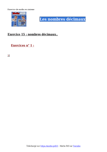 Fiche d'exercices sur les nombres d&eacute;cimaux (6&egrave;me)