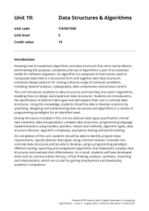 Data Structures & Algorithms Unit Specification