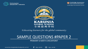 Primary 6 Math Checkpoint Sample Questions