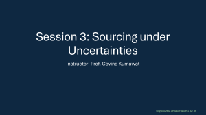 Sourcing Under Uncertainties: Strategies & Supplier Management