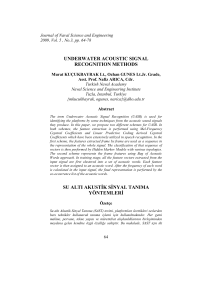Underwater Acoustic Signal Recognition Methods