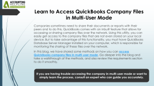 Access QuickBooks Company Files in Multi-User Mode