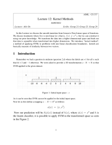 Kernel Methods Lecture Notes - AI, SVM