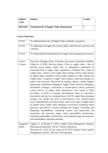 Supply Chain Management Fundamentals Course Syllabus