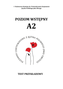 Przykładowy Test A2 z Języka Polskiego
