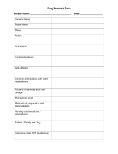 Drug Research Form for Students