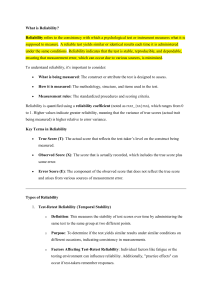 Test Reliability: Types, Errors & Measurement