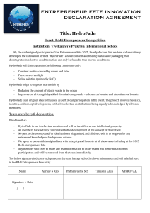 HydroFade Innovation Declaration Agreement - Entrepreneur Fete