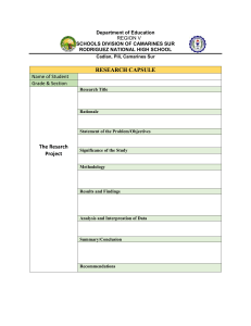 Research Capsule Template - Rodriguez National High School
