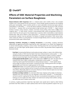 S50C Steel Machining: Surface Roughness & Parameters