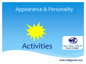 Appearance & Personality Adjectives Worksheet