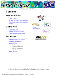 ANSYS 6.1 Updates & Analysis Techniques | PADT Focus