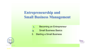 Entrepreneurship & Small Business Management Presentation