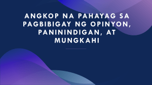 Opinions, Stances, & Suggestions: Appropriate Statements