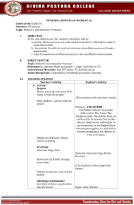 Grade 10 English Lesson Plan: Reflexive Pronouns