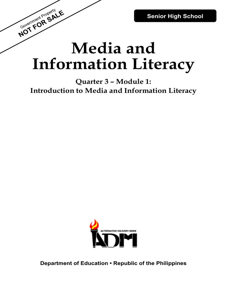 Media and Information Literacy Module for Senior High School
