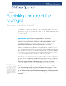 Rethinking the Strategist Role in Modern Business