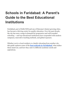Best Schools in Faridabad: A Parent's Guide
