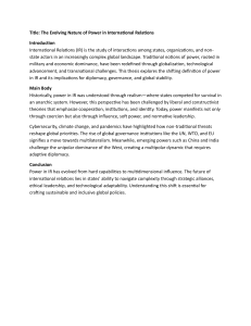 Power in International Relations: An Evolving Definition