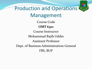 Operations Management: Course Introduction
