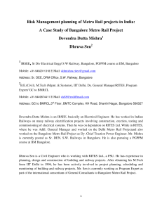 Metro Rail Project Risk Management: Bangalore Case Study