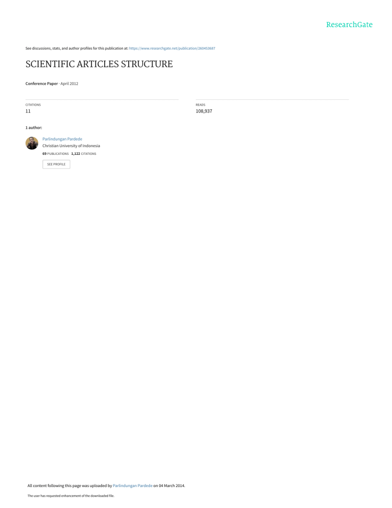 Scientific Article Structure: AIMReDCaR Framework