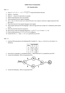 CS3452 Theory of Computation Question Bank | Automata Theory