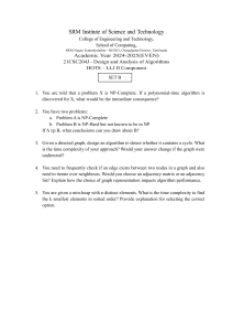 SRM Algorithms Exam Questions: Design & Analysis (21CSC204J)