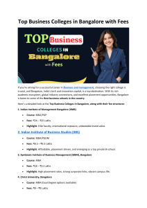 Top Business Colleges in Bangalore: Fees, Courses & Highlights