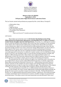 LAC Session Minutes: Differentiated Instruction Strategies
