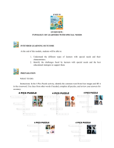 Typology of Learners with Special Needs: Educational Strategies