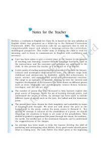 Beehive Class IX English Teacher's Notes