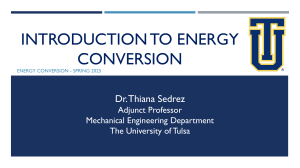 Energy Conversion Introduction: Forms, Sources, Efficiency