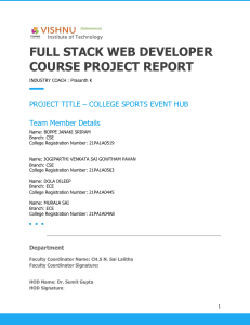 College Sports Event Hub Project Report - Full Stack Web Dev