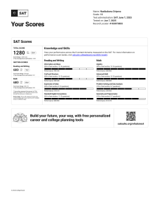 SAT Score Report - Nasibabonu Oripova