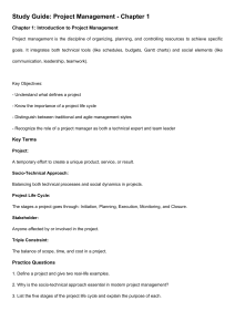 Project Management Study Guide - Chapter 1