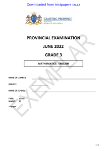 Grade 3 Math Exam: June 2022 - Testpapers.co.za