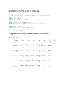 Ejercicio de K-Means y Regresión Lineal en Python