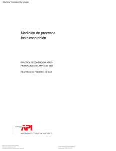 Medici&oacute;n de Procesos: Gu&iacute;a de Instrumentaci&oacute;n API 551