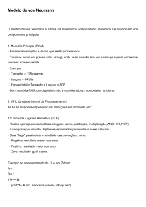 Resumo da Arquitetura de von Neumann